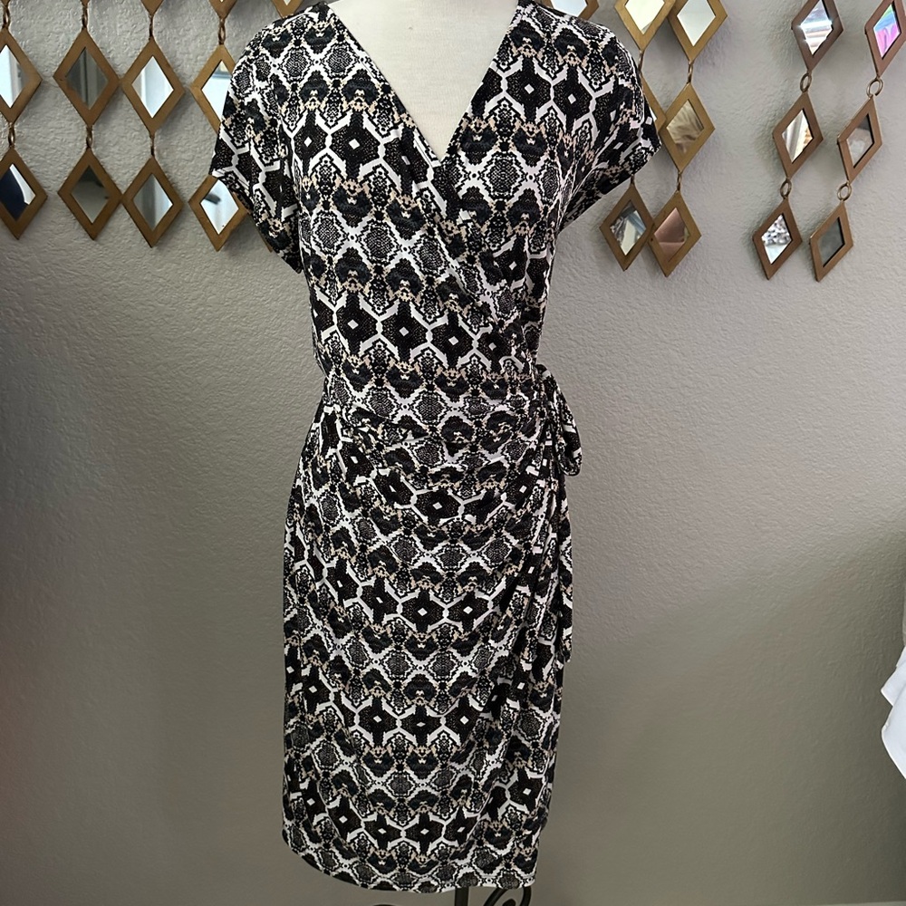 INC International Concepts Faux Wrap Midi Dress
